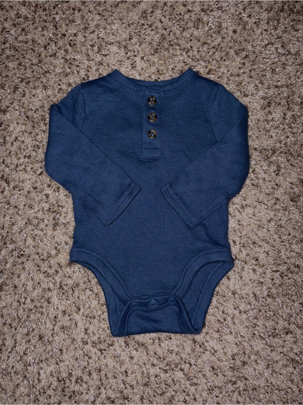jumping beans Navy Long-Sleeve Henley Baby One-Piece